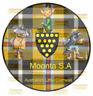 Moonta Australia's  Little Cornwall Round Sticker