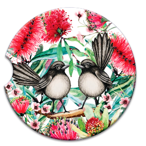 Ceramic Car Coasters cheeky Willy Wagtails