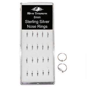 Stirling Silver Nose Rings 8MM