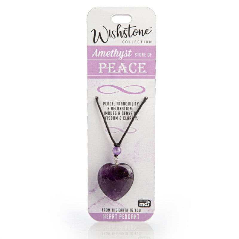 Amethyst Heart Pendant Wish Stone