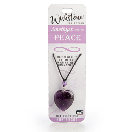 Amethyst Heart Pendant Wish Stone