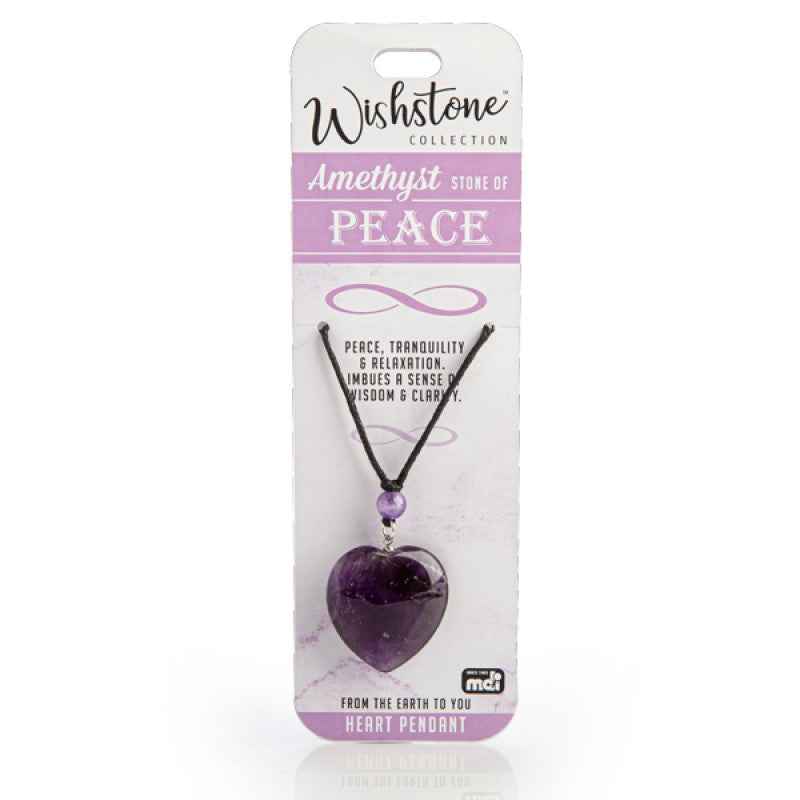 Amethyst Heart Pendant Wish Stone