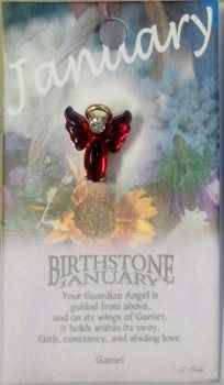 GUARDIAN ANGEL BIRTHSTONE LAPEL PIN - January