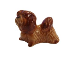 LHASA ASPA DOG Ceramic minature porcelain figurine