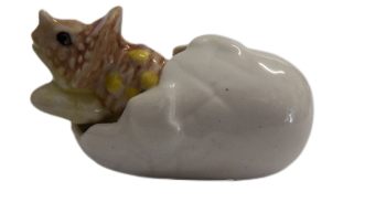 Dinosaur in Egg Ceramic Miniature porcelain dinosaur figurine