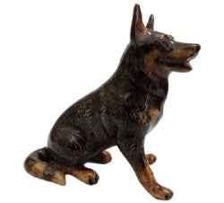 Australian Cattle Dog sitting( Blue Heeler) ceramic Miniature animal figurine