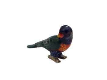 Rainbow Lorikeet Looking Right Ceramic Miniature Bird figurine