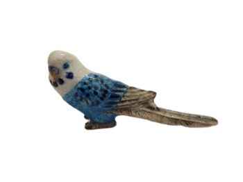 Budgerigar Blue ceramic miniature figurine