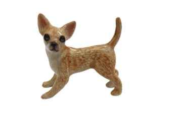 Chihuahua Light Brown Standing Looking left ceramic Miniature Dog figurine