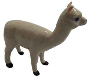 White Lama Ceramic Miniature Animal Figurine