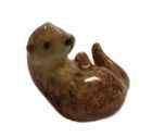 Otter laying Down Ceramic Miniature animal Figurine