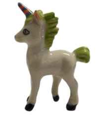 Unicorn green Ceramic Miniature Animal Figurine