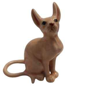 Sphinx Cat pink ceramic Miniature figurine