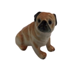 image Pug Sitting Porcelain Ceramic Dog Figurine