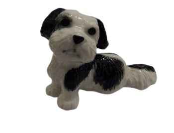 Bob The Dog sitting Down ceramic miniature figurine