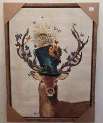 Deer stag Hat Canvas Print