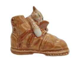 Ginger Cat In Boot Ceramic Animal Figurine