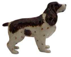 BROWN ENGLISH SPRINGER SPANIEL DOG MINIATURE PORCELAIN DOG FIGURINE
