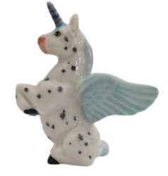 LGE Blue UniPeg Rearing porcelain Figurine