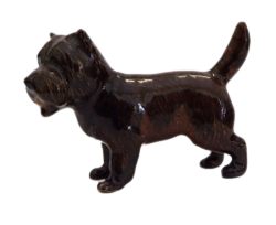 image Cairn Hill Terrier Dog Dark brown Ceramic miniature porcelain figurine
