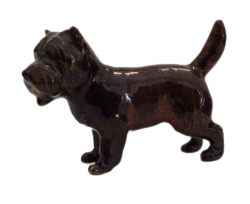 Cairn Hill Terrier Dog Dark brown Ceramic miniature porcelain figurine