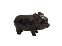 Black Kurobuta Pig Baby Black Standing ceramic miniature animal figurine