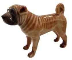 Shar-pei dog Standing ceramic Miniature figurine