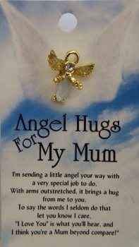 Angel Hugs for my Mum Guardian Angel Pin