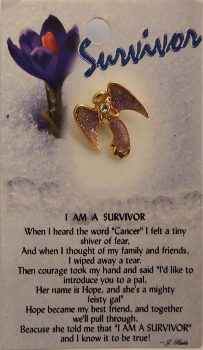 I am a Survivor Guardian Angel Pin