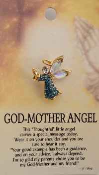 God Mother Guardian Angel Pin