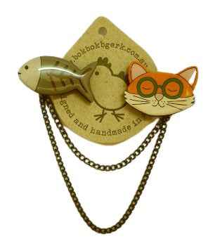 cat & Fish Bok Bok Bgerk cardigan Clip