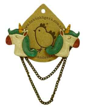 Unicorn head Bok Bok BGerk Cardigan Clip