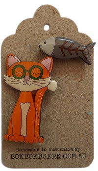 image Theodore the cat Bok Bok Bgerk Brooch