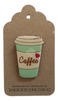 Bok Bok Bgerk coffee Brooch