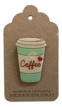 Bok Bok Bgerk coffee Brooch