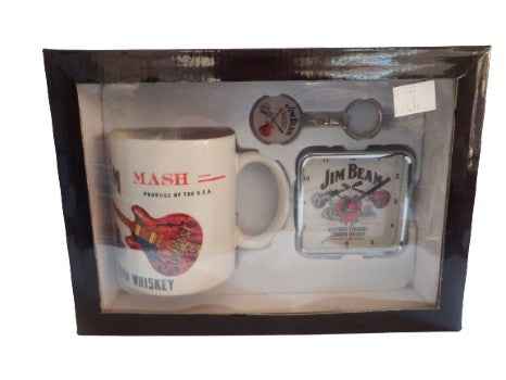 Jim Beam Mug Desk Clock Keychain Gift Pack