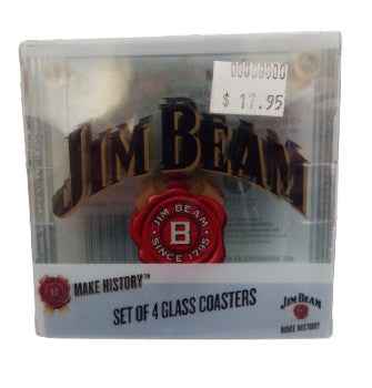 Jim Beam Set of 4 Glass Coasters