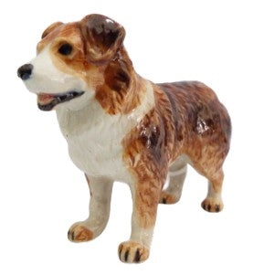 Australian Shepherd Dog ceramic Miniature Figurine