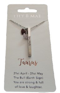 Star Sign Taurus Lily and Mae necklace