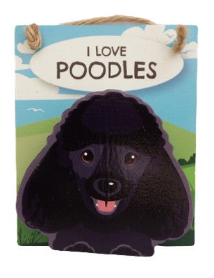 I Love Poodles Black Pet Peg