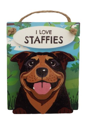 I love Staffies Brindle Pet Pegs