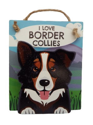 I Love Boarder Collies Tricolour  Pet Pegs