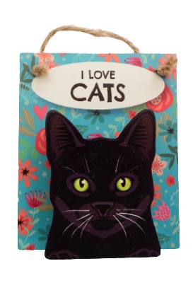 I Love Cats Black Cat Pet Peg