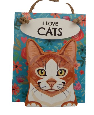 I Love Cats Pet Peg Ginger & White