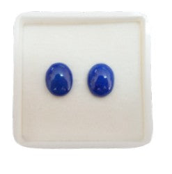 Lapis Lzuli Oval med stud Earrings