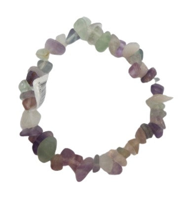 Flourite Gemstone Bead Chip Bracelet