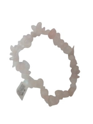 Rose Quartz Gemstone Bead Chip Bracelet