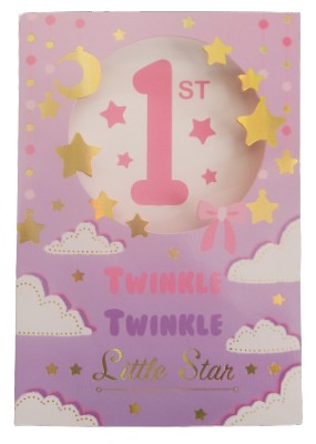 1st birthday card  girl Twinkle little Star