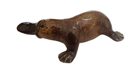 platypus turn right ceramic Miniature  porcelain figurine