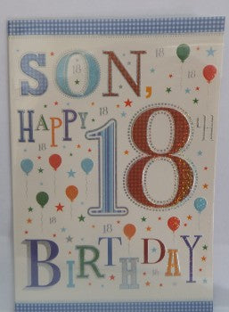 18th Birthday  card Son